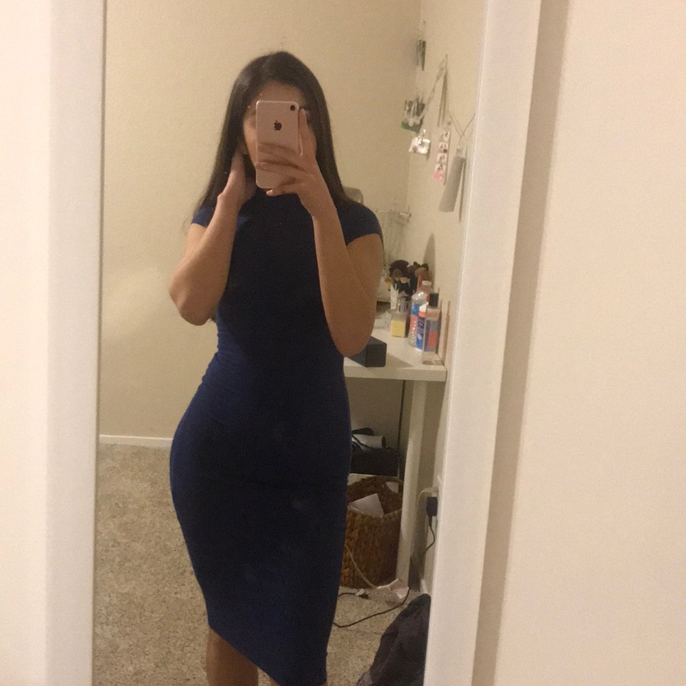 blue midi dress